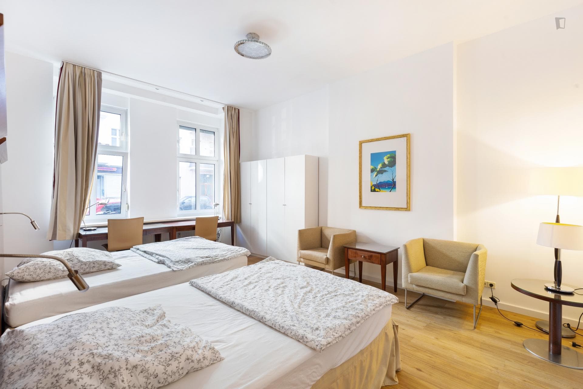 Bed in a homely twin bedroom, in Wedding photo 1
