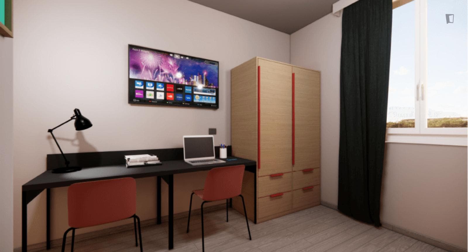 Bed in a studio close to Le Barche mall photo 1