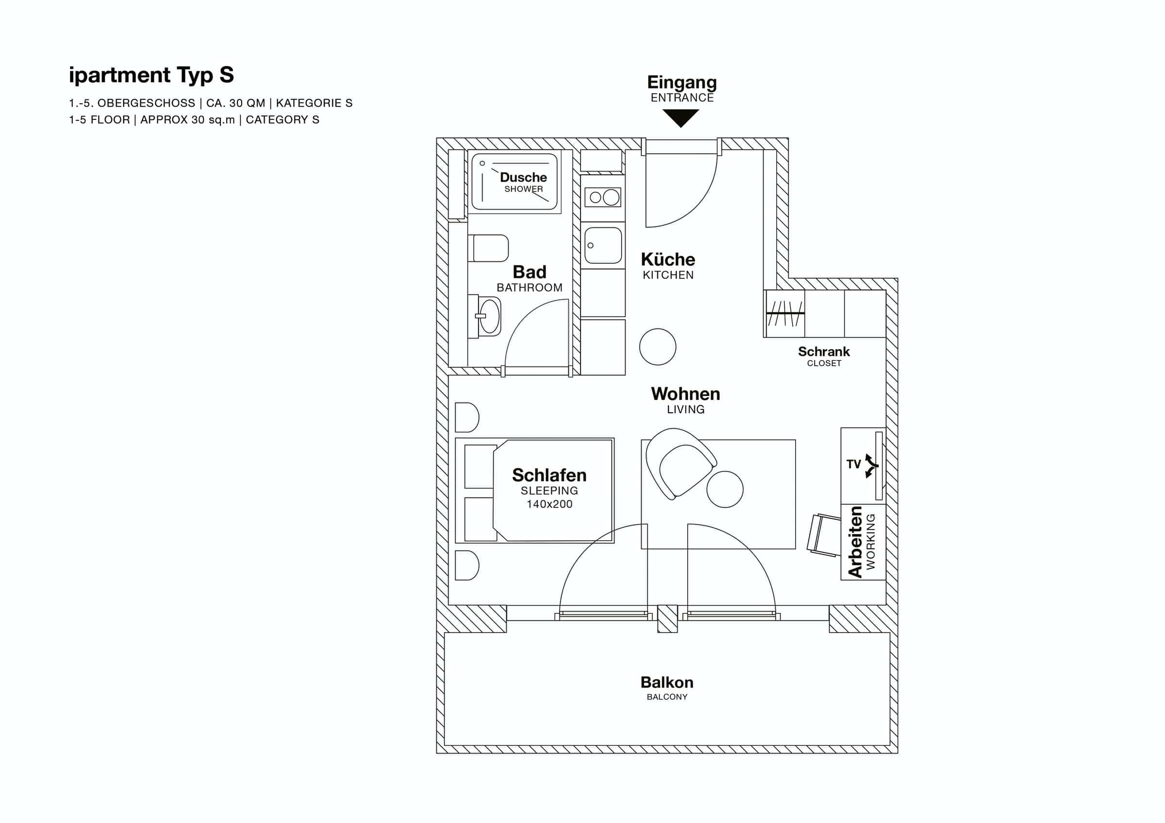 Studio Apartment mit Balkon | S photo 1