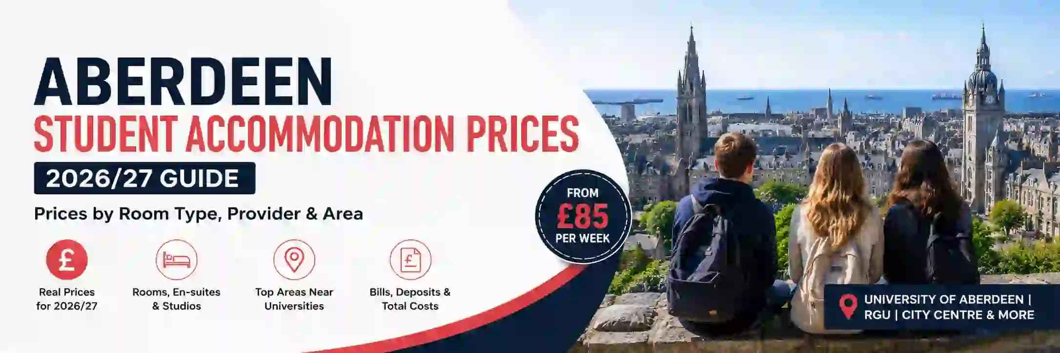 Students comparing Aberdeen student accommodation prices for the 2026 academic year