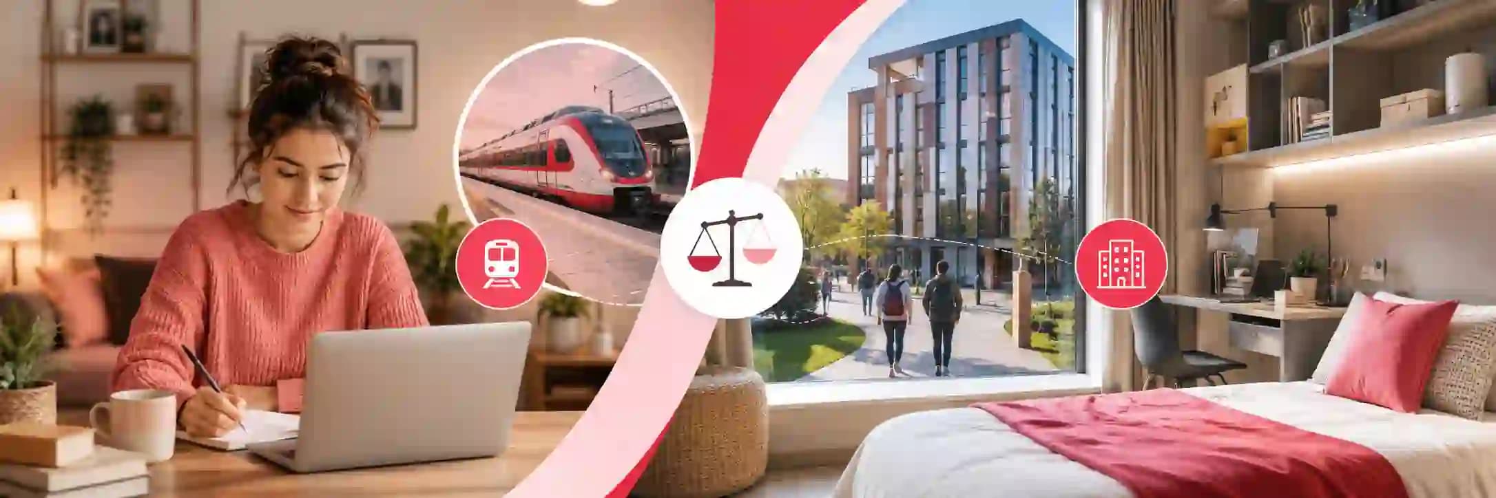 Student comparing living at home and student accommodation costs in the UK in 2026