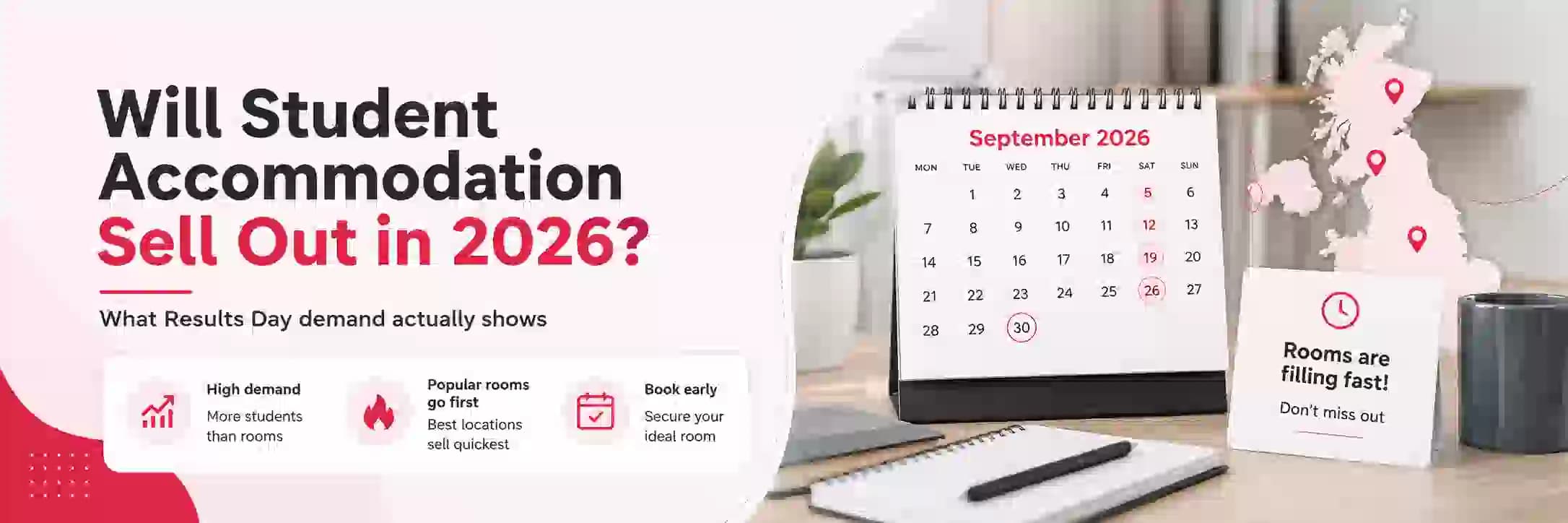 UK student accommodation availability and demand analysis after Results Day 2026