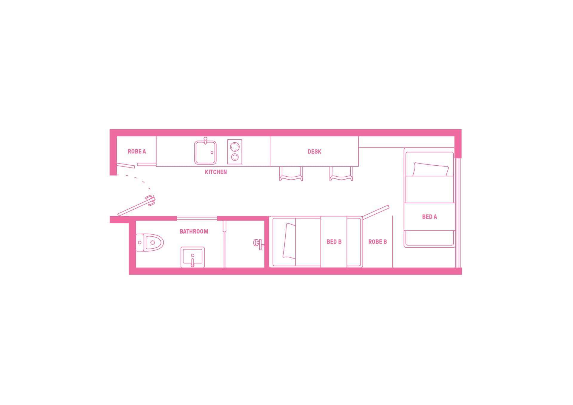 King Single Bed With Twin Mix Apartment - 16