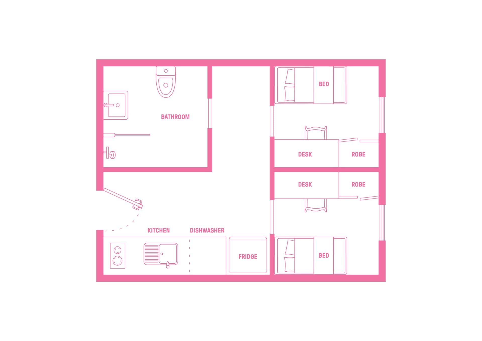 King Single Bed With 2 Bed Apartment With Views - 6