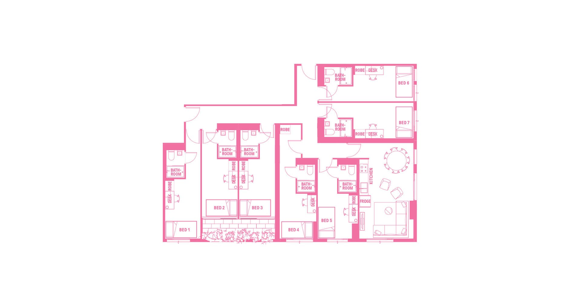 Queen Bed With 7 Bed Apartment With Ensuite - 6