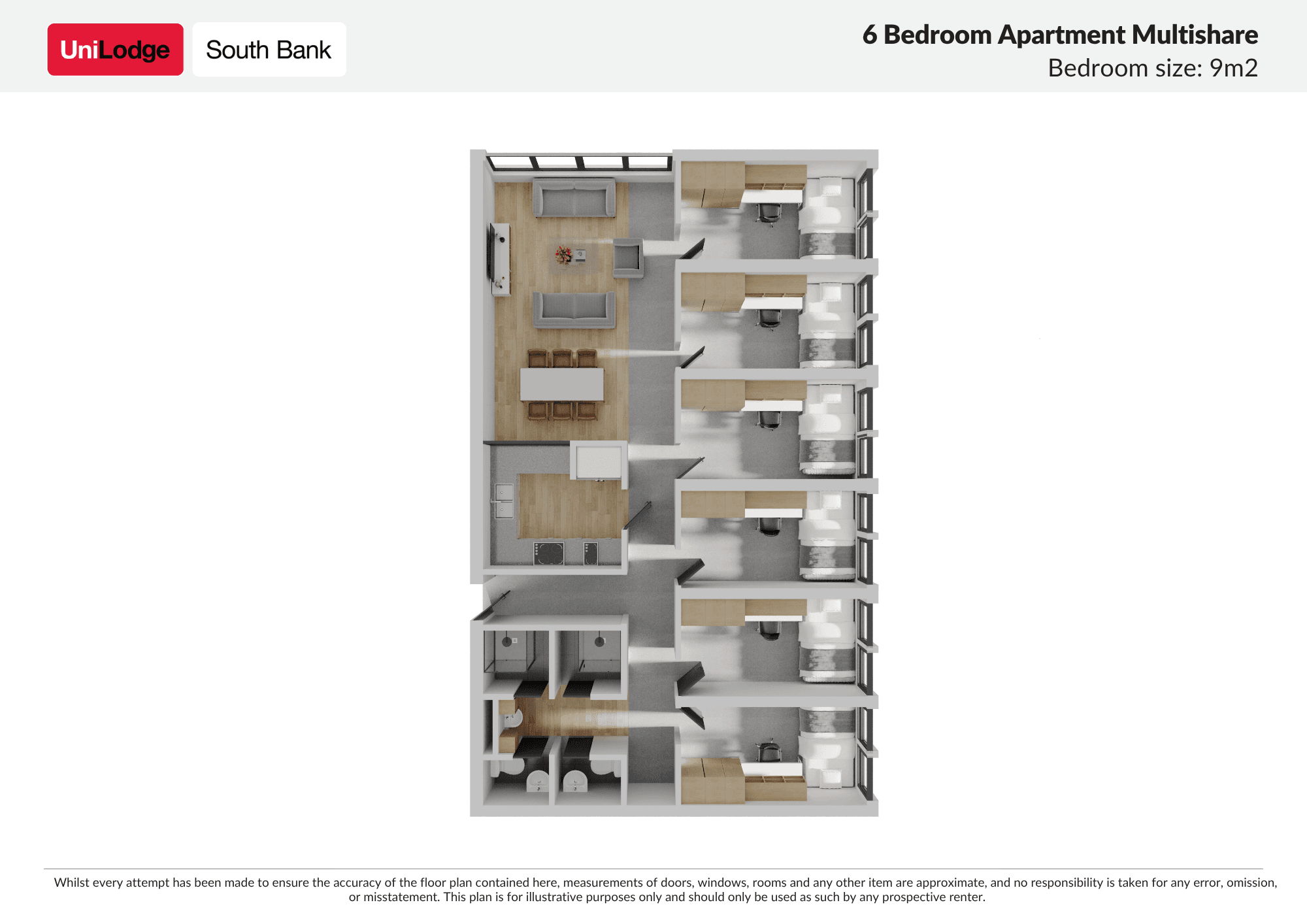 6 Bedroom Multi-Share Apartment - 7
