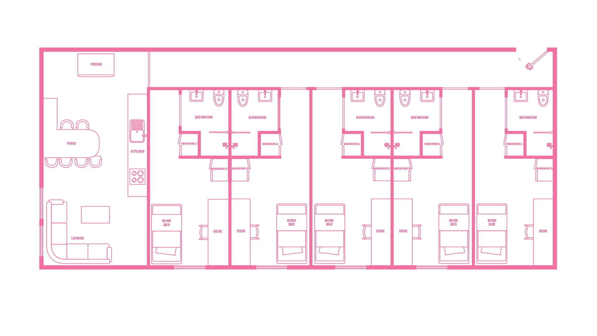 Single Bed, Twin Bunk Apartment, Twin Bunks In 8 Bed Apartment - 3