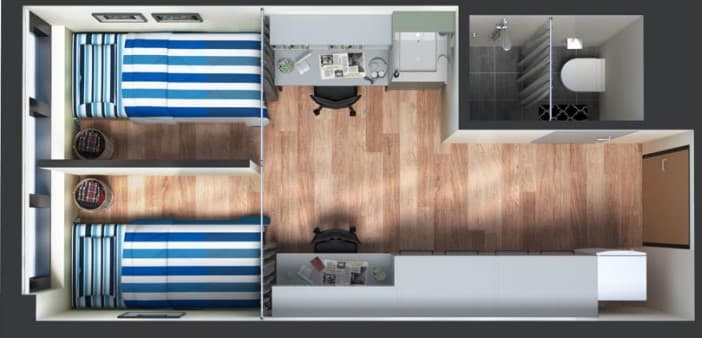 En-Suite Twin Share ( Low Floor ) - 1